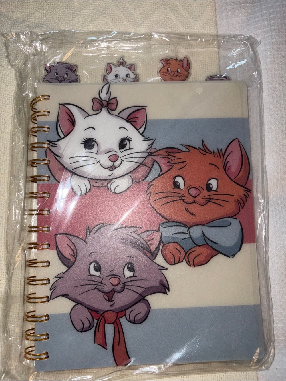 Disney aristocrats Kitten Trio Spiral Notebook - Pastel Pink, Blue, Cream